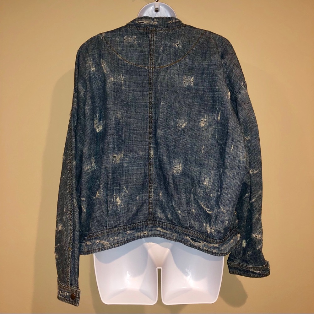 FREE PEOPLE Distressed Denim Jacket - Picture 6 of 7